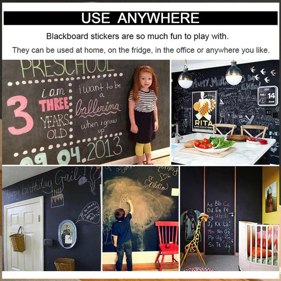 Blackboard Sticker: Waterproof Chalkboard Printed Wall Paper