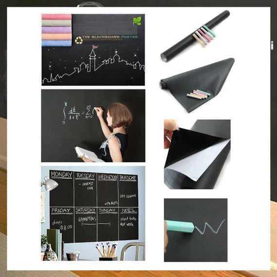 Blackboard Sticker: Waterproof Chalkboard Printed Wall Paper