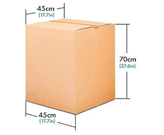 Large Double Wall 32 KG 100% Recyclable Corrugated Cardboard Moving Boxes, 44 x 44 x 70 cm, 5 ply