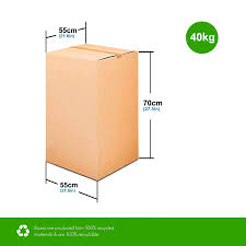 Large Double Wall 40 KG 100% Recyclable Corrugated Cardboard Moving Boxes, 54 x 54 x 68, 5 ply