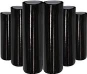 Black Stretch Film Wrap Pack of 6-500mm Heavy Duty Plastic Shrink Wrap for Pallet Wrap, Packing, Moving and Packaging - Cling Wrap 400g core