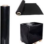 Black Stretch Film Wrap Pack of 6-500mm Heavy Duty Plastic Shrink Wrap for Pallet Wrap, Packing, Moving and Packaging - Cling Wrap 400g core