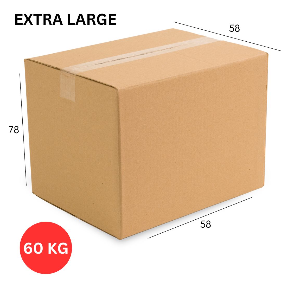 Extra Large Double Wall 60 KG 100% Recyclable Corrugated Cardboard Moving Boxes, 58 x 58 x 78, 5 ply