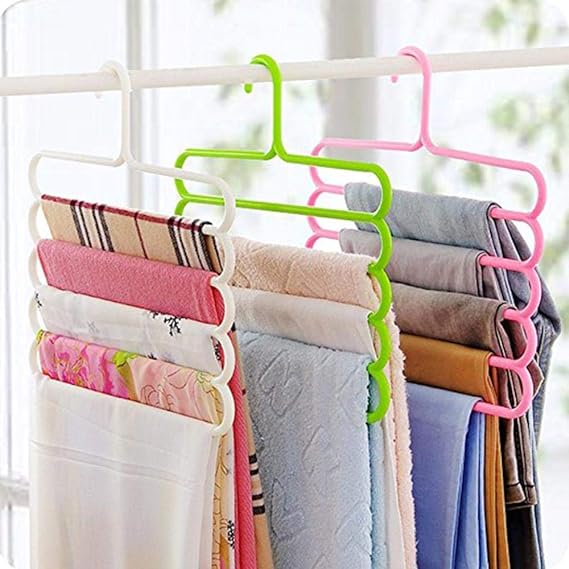 Space-Saving 5 Layer Clothes Plastic Hanger: Multi-Purpose Organizer