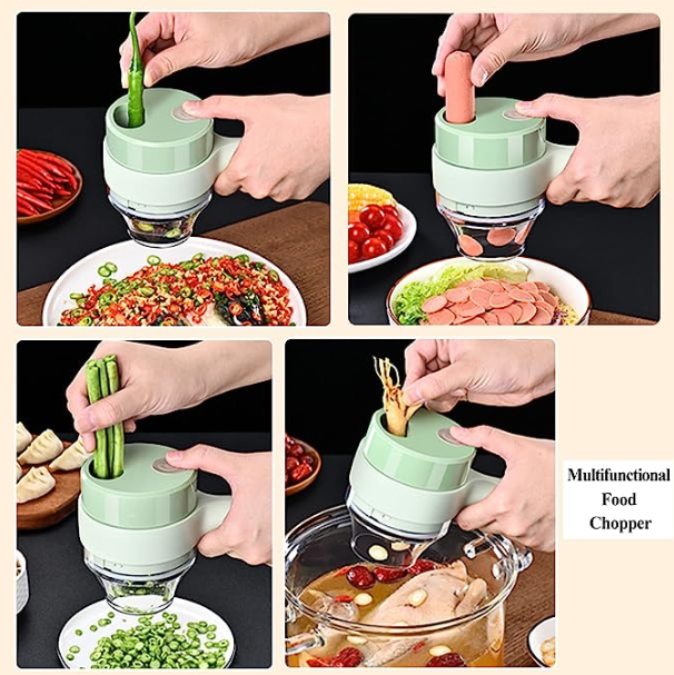 4 in 1 Electric Handheld Vegetable Slicer for Quick and Easy Chopping