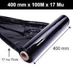 Black Stretch Film Wrap Pack of 6-500mm Heavy Duty Plastic Shrink Wrap for Pallet Wrap, Packing, Moving and Packaging - Cling Wrap 400g core