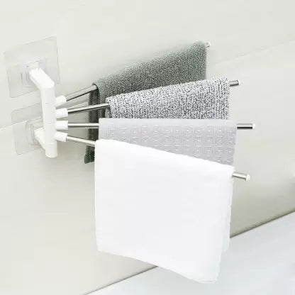 Stylish 4-Bar Towel Rack for Organized Bathroom Bliss